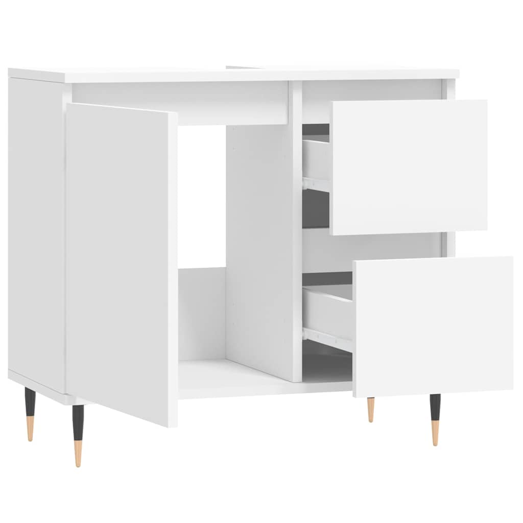 vidaXL Badschrank Weiß 65x33x60 cm Holzwerkstoff