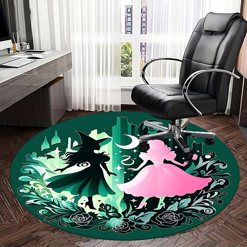 Witch and Princess Night Garden Chair mat Round Rug Office carpet, Non slip, Suitable for Living Rooms, Bedrooms,Decor1205926a