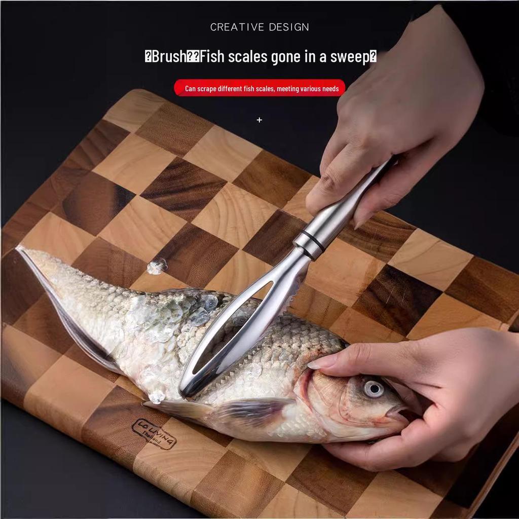 Stainless Steel Fish Scale Scraper - Efficient Kitchen Descaling Brush