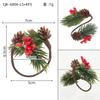 10pc Christmas Napkin Rings Red Pine Needle Wreath Napkins Plastic Buckle Hand Woven Napkin Loop Cloth Loop New Year Table Decor