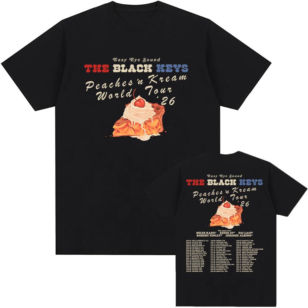 PEACHES 'N KREAM WORLD TOUR 2026 T-shirt THE BLACK KEYS Band Fashion Tshirts Summer Cotton Short Sleeve Tees Women Men Clothing