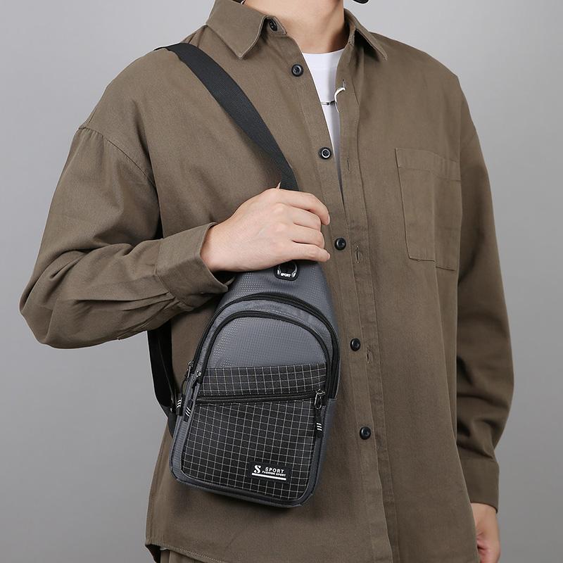 Chest Bag Men's Sports Shoulder Bag Nylon Crossbody Bag