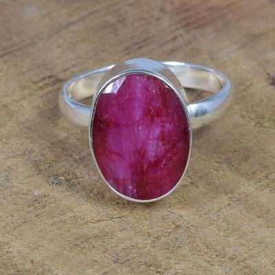Ruby Gemstone Handmade Ring 925 Sterling Silver Boho Jewelry, Statement Ring, Birthday Anniversary Gift, Solid Ring