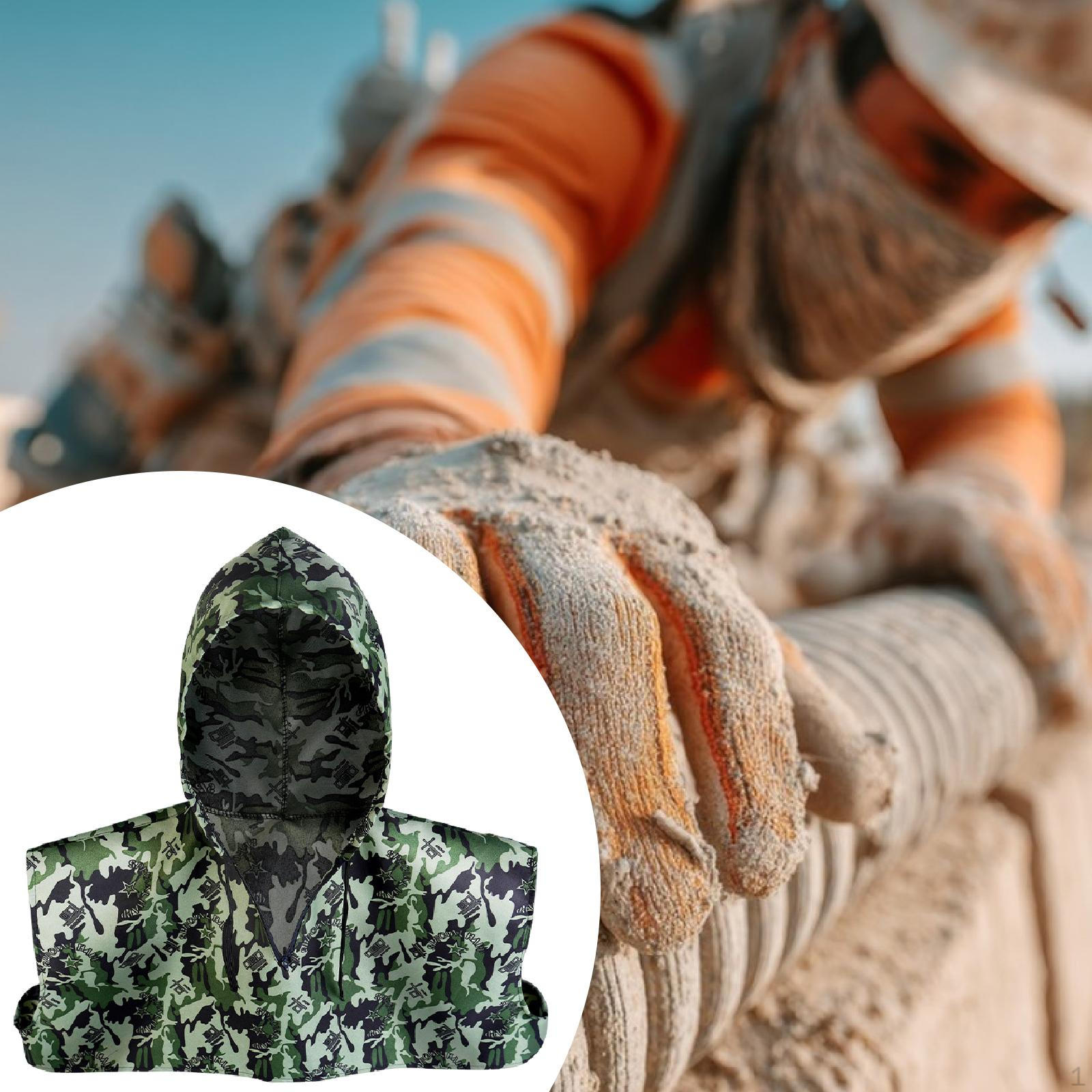 

Shawl Head Cover Dustproof Cape Sturdy Breathable with Adjustable Strap Suitable for Men And Women Green