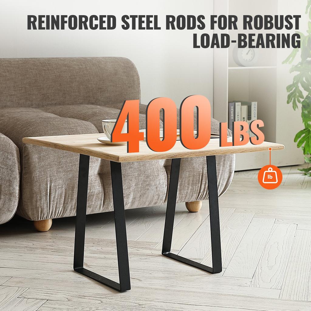 VEVOR 406.4MM Trapezoid Steel Table Legs, Replacement Furniture Legs Set of 2 for DIY Coffee Tables, Modern Desks, Bench, Night Stands, Sofa