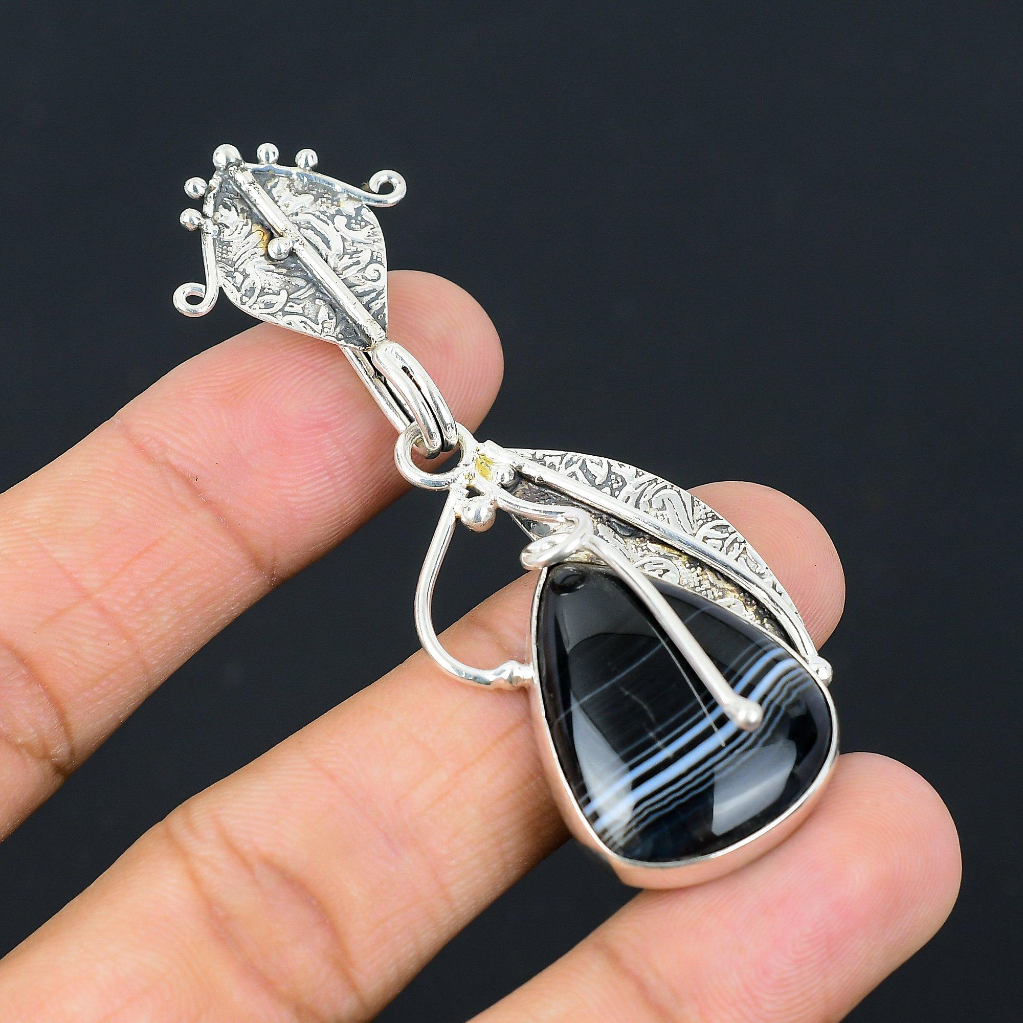 Womens day Deal 925 Sterling Silver Sardonyx Gemstone Wedding Pendant Jewelry