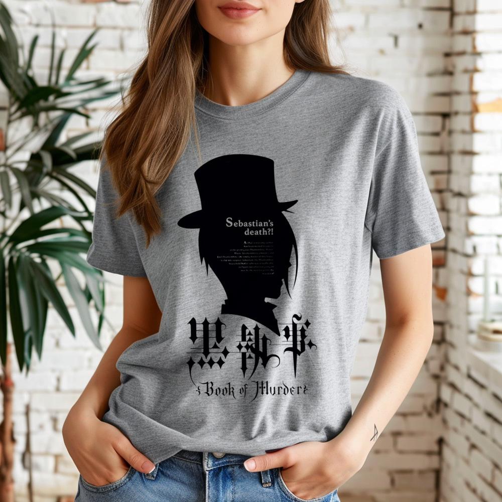 Black Butler shirt women Psychedelic women Graphic Retro korean clothes University t-shirt Retro harajuku Y2k 2000s Grunge