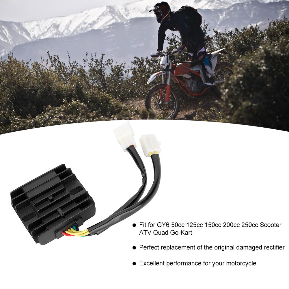 DC12V 6-leder motorsykkel spenningslikeretterregulator Passer for GY6 50cc 125cc 150cc 200cc 250cc scooter