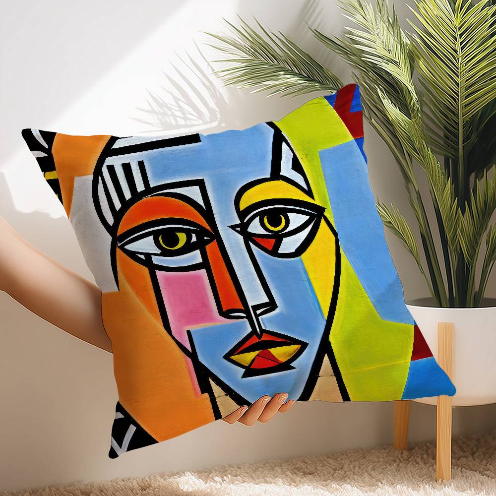 Modern Abstract Painting Pillow Case Short Plush Print Cushion Cover Square Throw Pillow Covers Sofa Home Decor
