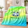 Brazil National Football Team Printed Flannel Blanket Warm Comfort Bed Throw For Indoor Home Decoration