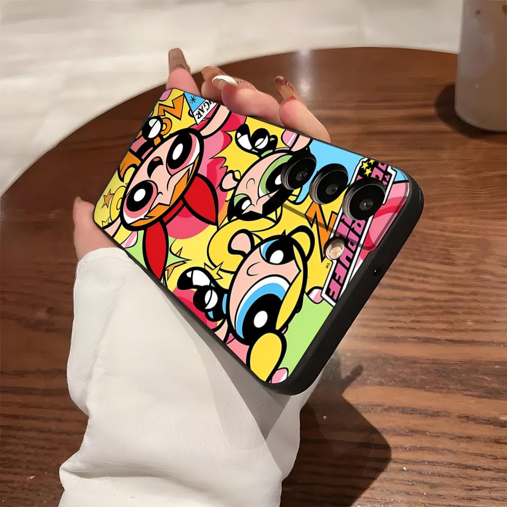 P-Powerpuffs G-Girls Phone Case For Samsung S26 S25 S24 FE S23 S22 S21 Plus S20 Ultra Note20Ultra Black Soft Shell