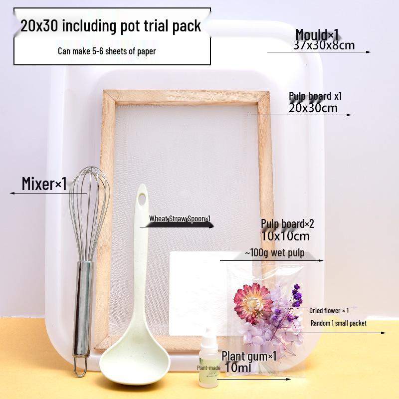 Pine Wood DIY Papermaking Frame for Children - Handmade Pulp Painting Net