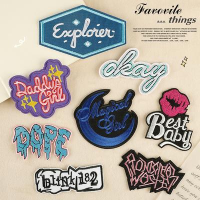 DIY Patch Aufkleber Kleidung Zubehör Gepäck Zubehör Stickerei Patch Stoff Aufkleber
