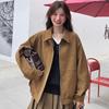 Women S Vintage Suede Jacket Loose Fit Lapel Casual Moto Coat