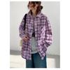 Blackbb Women's Tie-Dyed Plaid Shirt, 24 Spring and Autumn New Loose Casual Lazy Coat