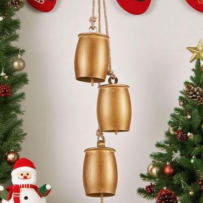 Christmas Bells For Decoration Christmas Rustic Cluster Cow Bells On Rope Home Decor For Holiday Tree Fireplace Mantel Staircase