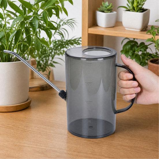 Garden Watering Can Steel Spout Transparent Body with Long Stainless Non-Slip Handle Watering