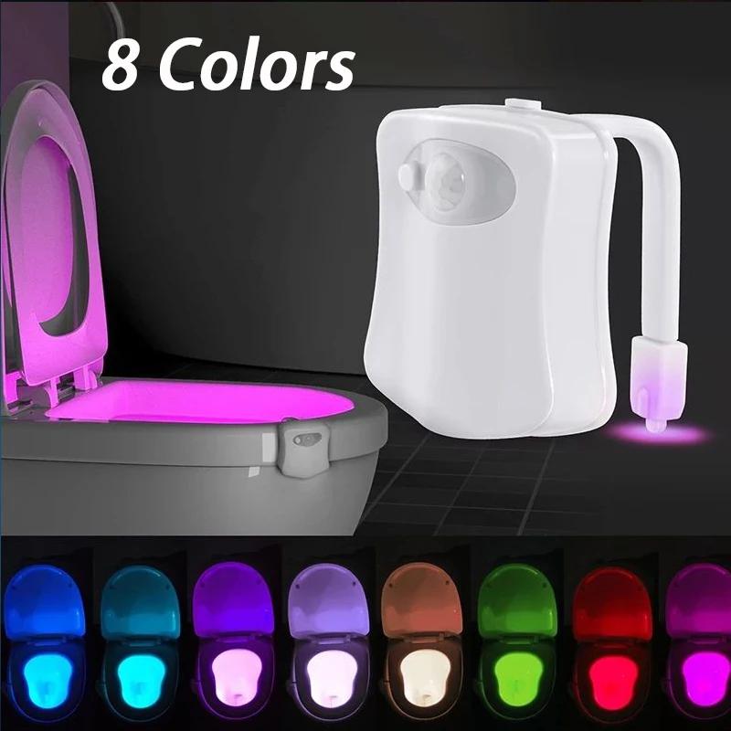 Smart Motion Sensor Toilet Seat Night Light 16 Colors Waterproof Backlight For Bathroom Toilet Bowl LED Lamp WC Light