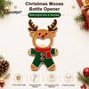 Holiday Home Ornaments Christmas Gingerbread Man Bottle Opener, Metal Refrigerator Magnet Beer Souvenir Gift Decorative Cap Remover for Kitchen Party