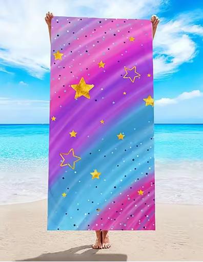 Vibrant Abstract Line Beach Towel, Large Microfiber Sand Free Quick Dry Towel for Summer Vacation Towels Bathroom Hand Towel