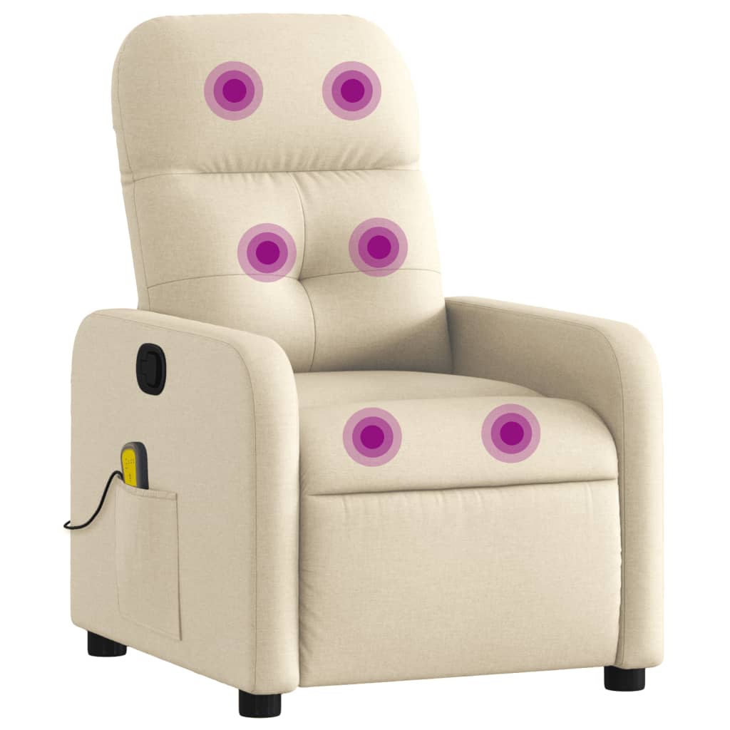 Massage Relax Chair Cream Colored Fabric