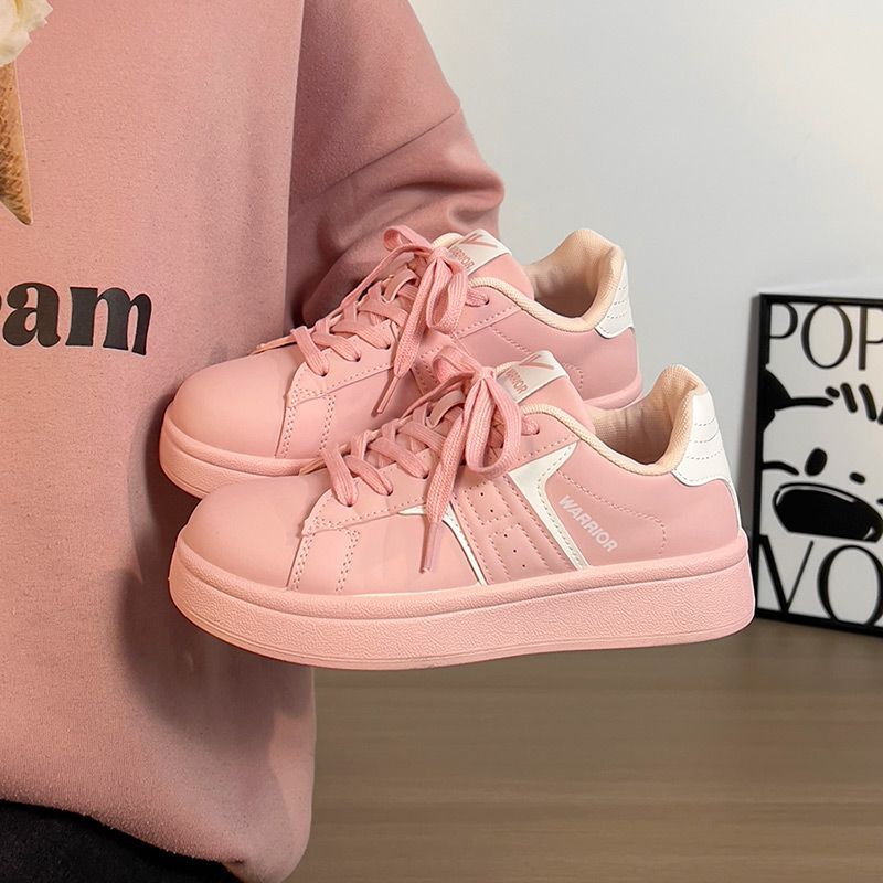 Original women's shoes 2025 thick-soled white shoes new spring popular versatile leisure sports round head flat baseplate shoes