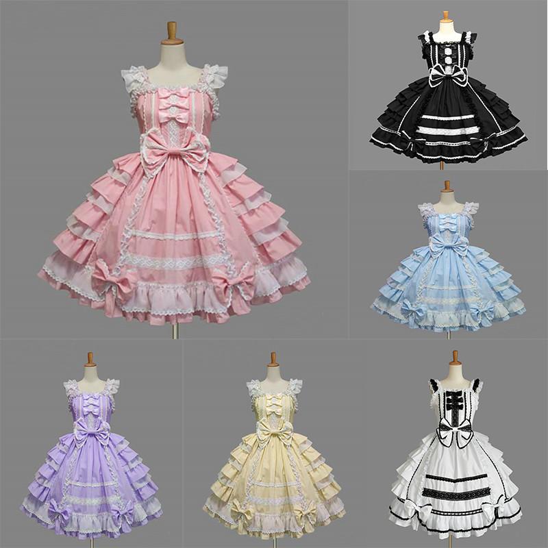 Angel Cosplay Love Costume Chiffon Dress Lolita Gothic Princess Outfit Maid