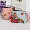 Women Girl Retro Rose Flowers Printed Hasp Canvas Coin Purse Wallets Buckle Pouch Bag Gift 1 Pc