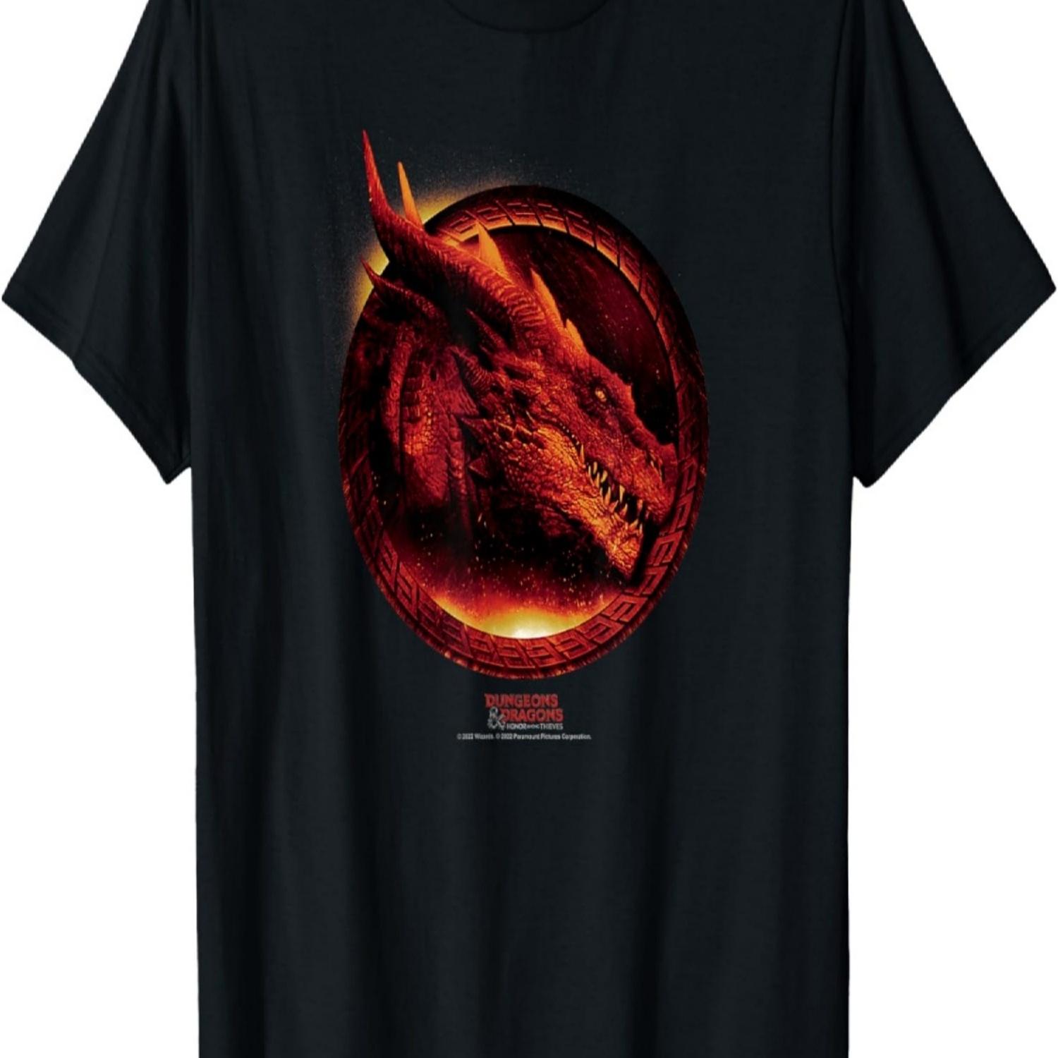 

Dungeons & Dragons_ Honor Among Thieves Flaming Dragon Logo T-Shirt S чёрный