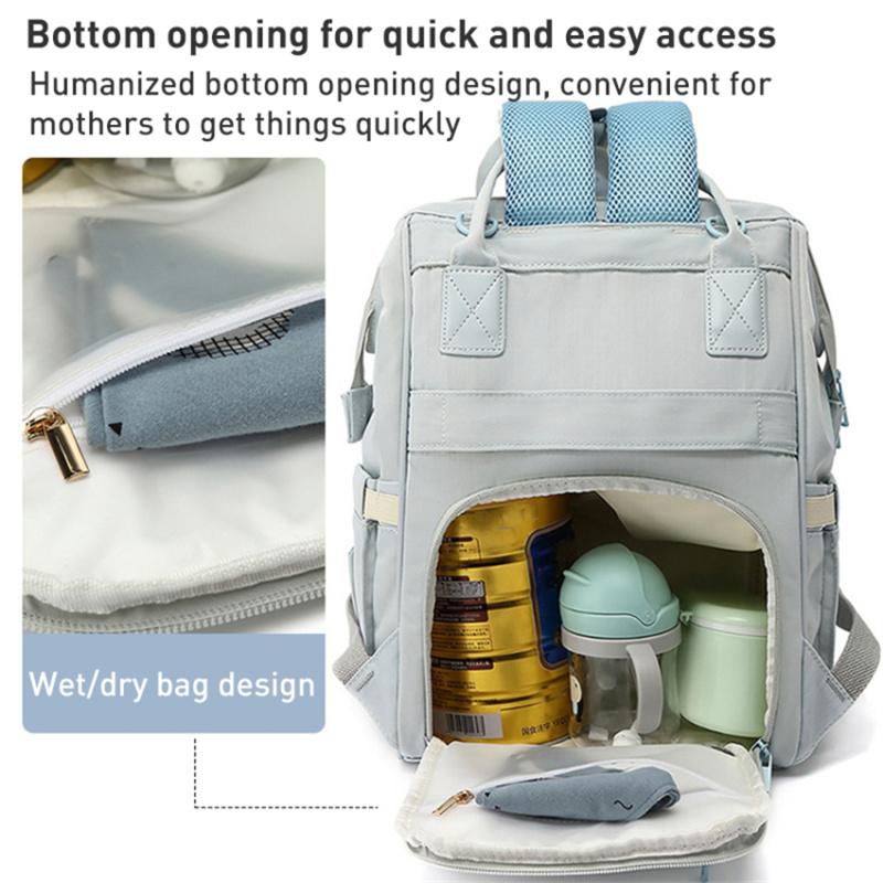

Large Capacity Mommy Bag Nylon Polyester Outdoor Maternity Backpack with USB Charging Port Black