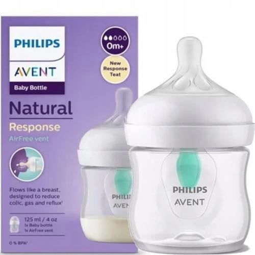 Biberon Avent RESPONSE 125 Naturel Avec Insertion Sans Air, Soutien Du Rythme Naturel De Succion Du Bébé