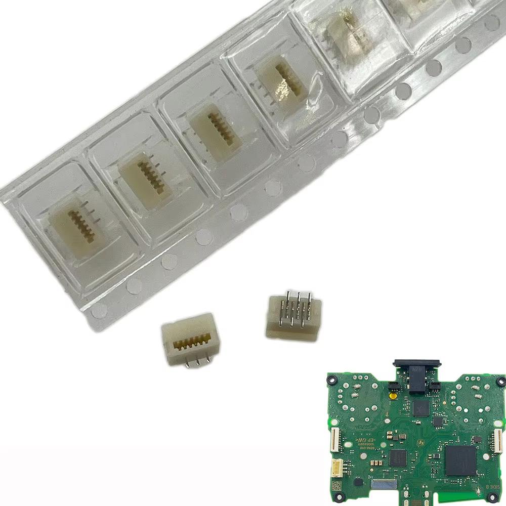 2PCS 6pin Socket Contact Clip For PS5 Controller Internal Microphone Mic Ribbon Flex Cable Connector Replacement