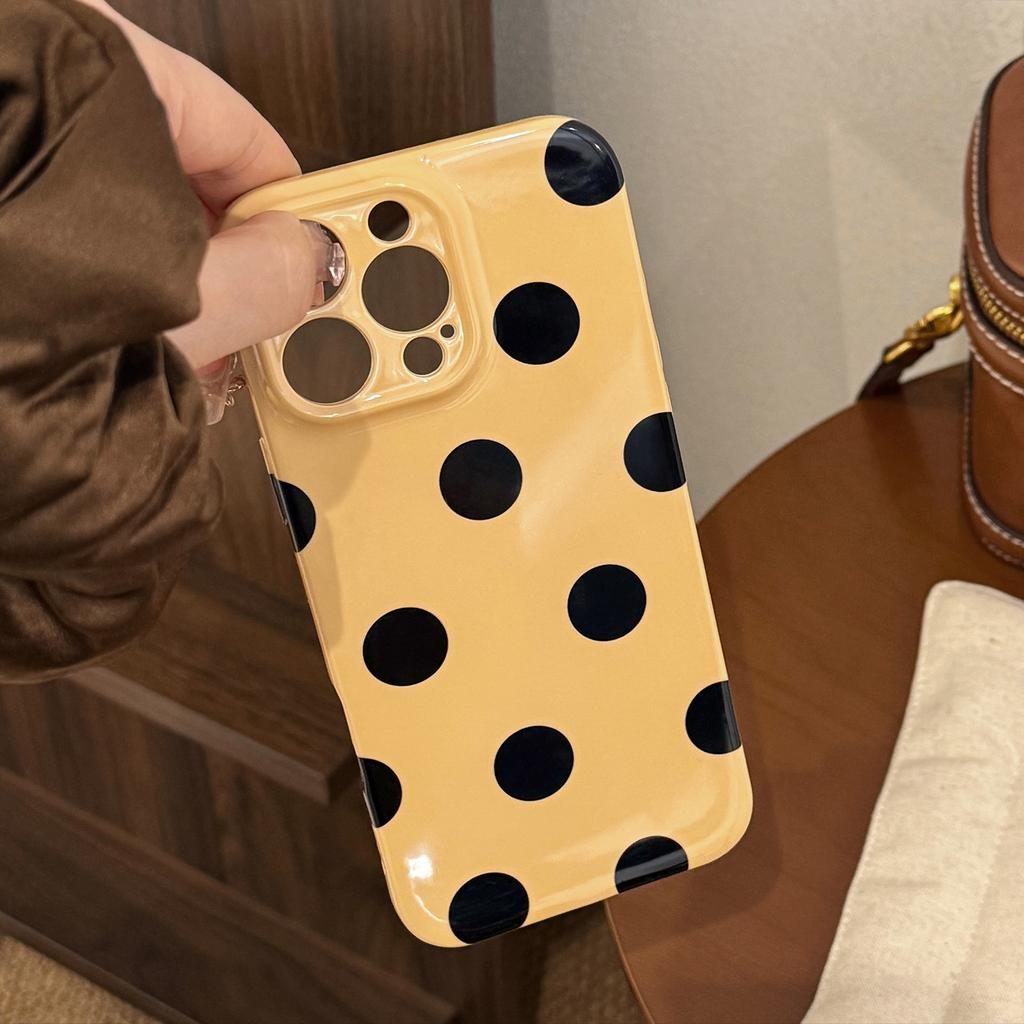 Small Niche Minimalist Polka Dot for IPhone 16 Case for Apple 17 Promax Film Soft 13 All Inclusive 14