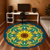 1pc mandala flower Round Chair mat Area Rug - Non-Slip, Floor Mat for Office, Bedroom, and Indoor Decor  -100905