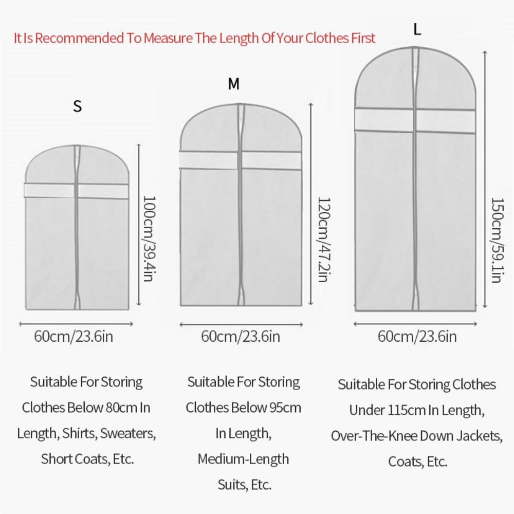 Large Capacity Clothes Dust Cover Dustproof Closet Organizer New Hanging Garment Bags