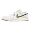 Jordan Air Jordan 1 Abrasion Resistant Low Top Vintage Basketball Shoes Men's White Gold 553558-146(Team96-S-BOX)