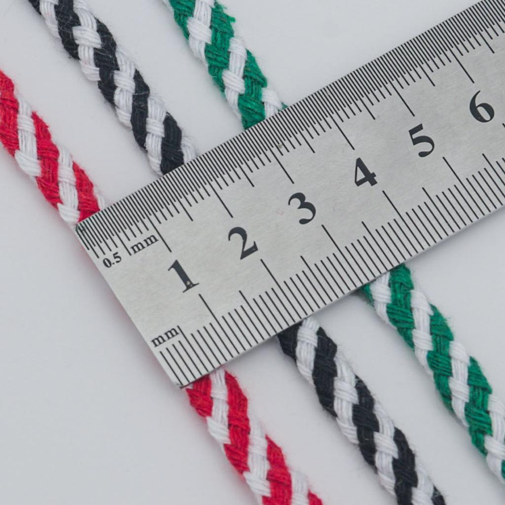 0.8cm Two-color Cotton Rope Christmas Day Decoration Diy Handmade Braided Rope Binding Dumplings Line Colorful Package Dumpling Rope Home Decoration
