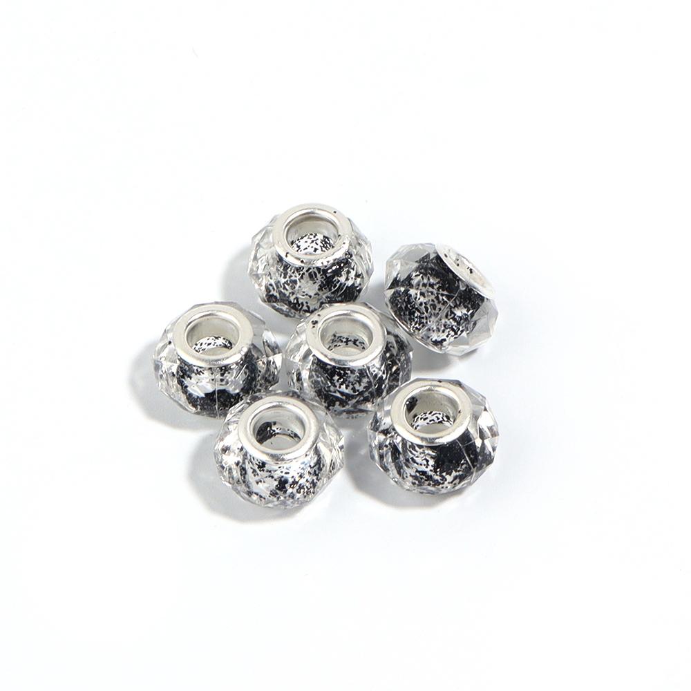 10Pcs/lot Transparent Color Faceted Resin Beads Large Hole Loose Beads for Jewelry Making DIY Bracelet Decoration Charm Supplies