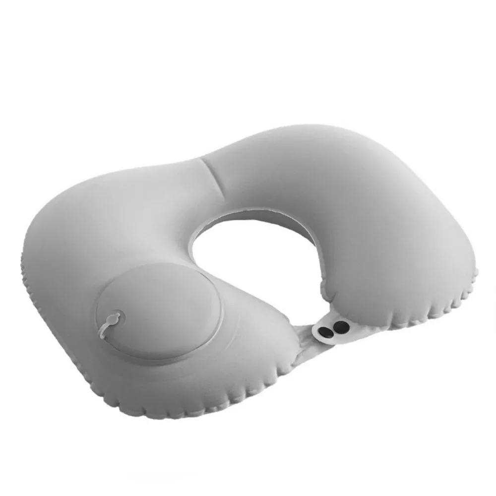 U-Shape Inflatable Neck Pillow Super Light Automatic Inflatable Cervical Pillow Head Rest Press To Inflate Neck Support Cushion