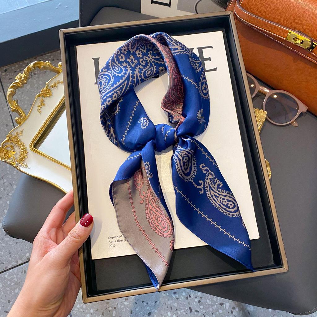 70cm Korean-Style Silk Square Scarf: Fashionable, Versatile Neck Protection and Decorative Accessory