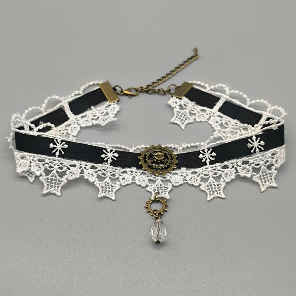 Collar Gótico Punk Steampunk Navidad Cinta Encaje Gargantilla Collar