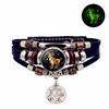 Luminous Zodiac Bracelet - Retro Punk Multi-Layer Beaded Leather Jewelry