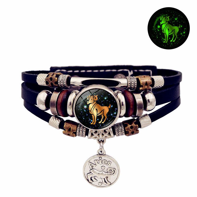 Luminous Constellation Leather Bracelet: Handmade Multilayer Beaded Jewelry for Men and Women
