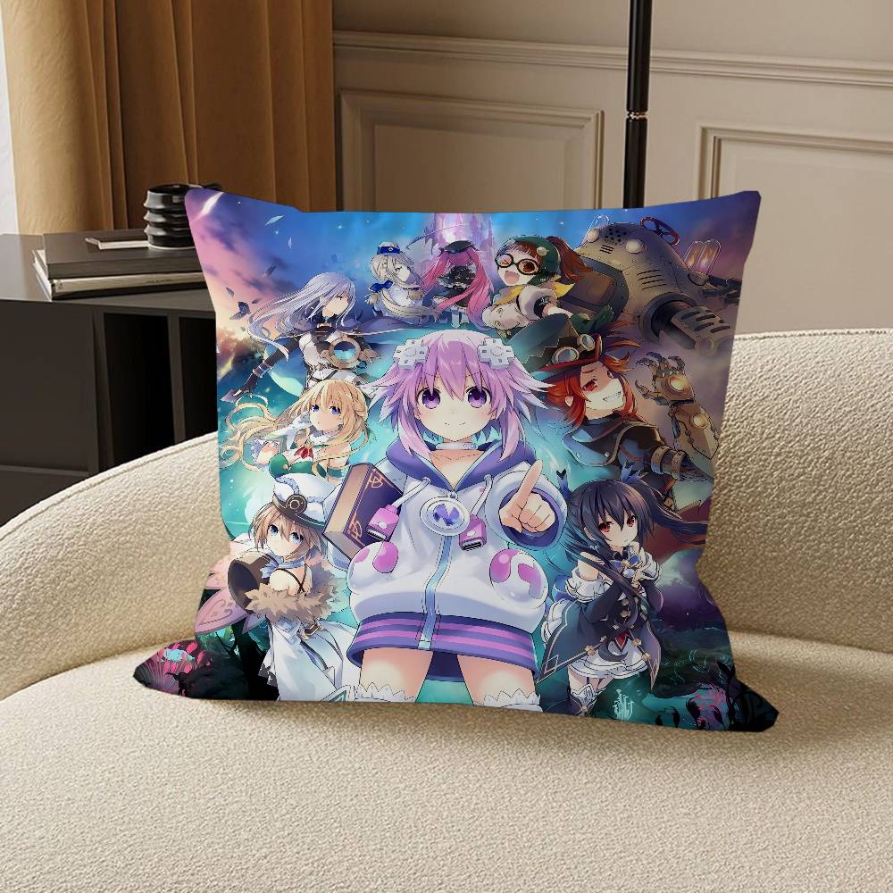Anime H-Hyperdimension N-Neptunia Pillow Cushion Cover Pillowcase Living Room Sofa Home Decor Customized