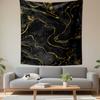 Black Gold Marble Veins Abstract Wall Tapestry Luxury Modern Art Decor for Living Room Bedroom Dorm