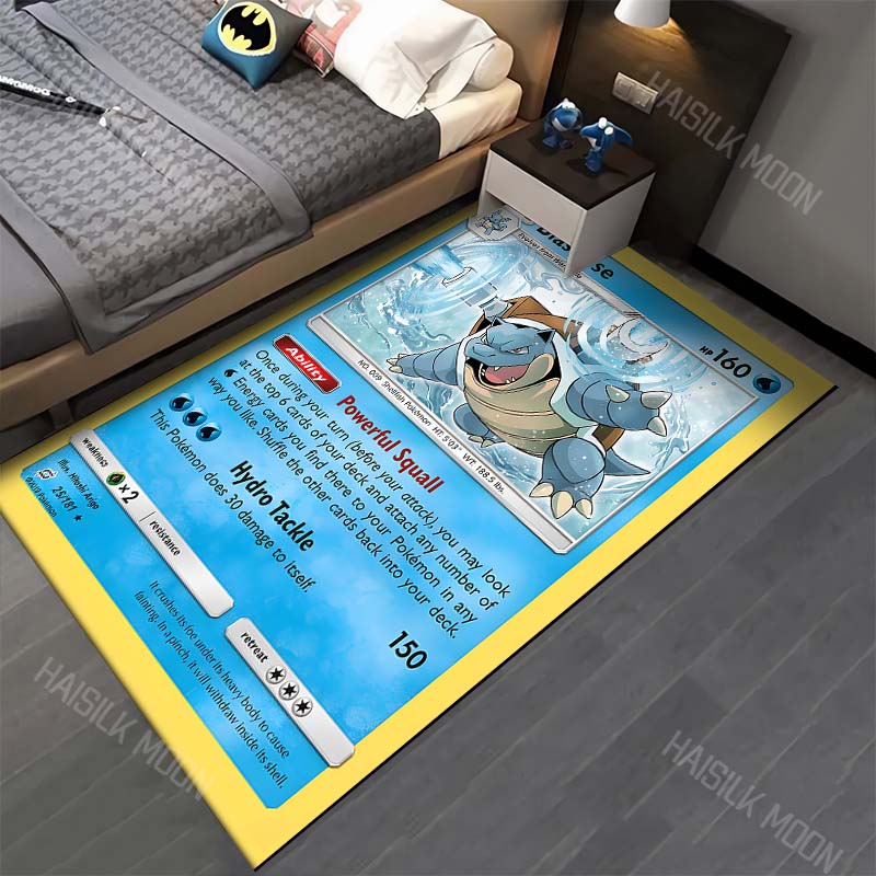 15 Sizes P-Pokemon Squirtle Cards Cartoon Carpets for Bedroom Living Room Sofa Study Large Area Decorative Rug Next Day Shipping
