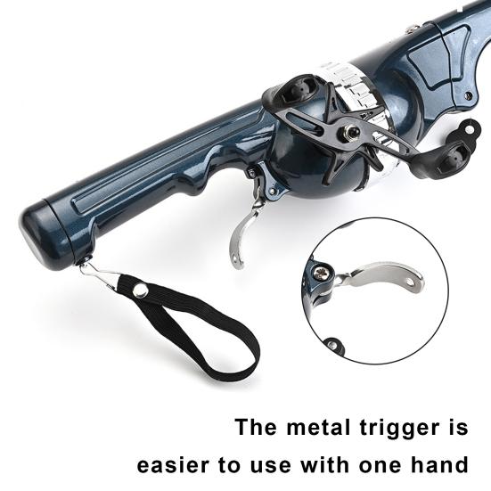 Składana wędka z kołowrotkiem Wbudowana żyłka 80M Ergonomiczny uchwyt Przenośna wędka teleskopowa Akcesoria wędkarskie na świeżym powietrzu