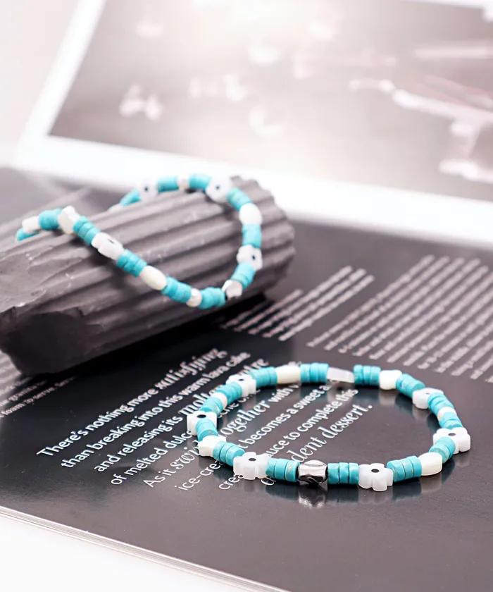 Mint Flower Mix Bracelet (PLT-BR-065_BL)