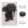 LUPU Straight Hair Scrunchy Chignon Buns For Women Ponytail Hairpieces False Hair With Elastic Bands Black Brown