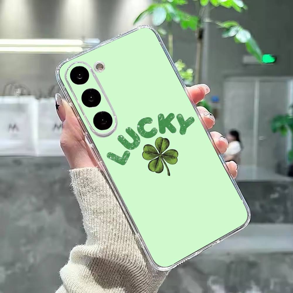 Four L-leaf clover Phone Case For Samsung Galaxy A91,80,73,72 ,71,53,52,32 ,31,22,21s,20,Transparent Case